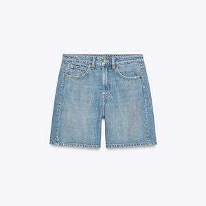Zara TRF Mid-Rise Denim Shorts Size 26 US 4 Indigo